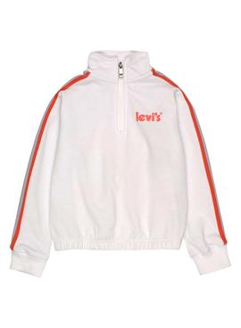 Sudadera Levis Half Zip Logo Blanca para Niña