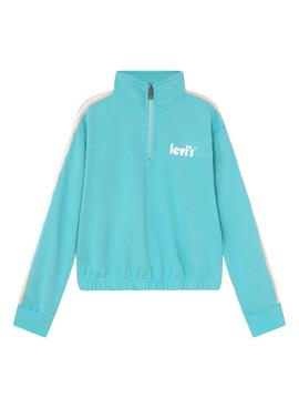 Sudadera Levis Half Zip Logo Azul para Niña