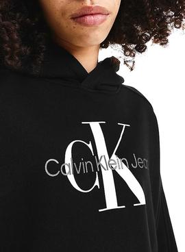 Sudadera Calvin Klein Reflective Logo Negra Niña