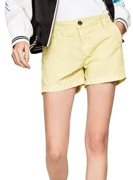 Short Pepe Jeans Balboa Amarillo Mujer