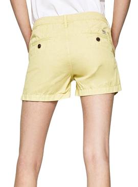 Short Pepe Jeans Balboa Amarillo Mujer