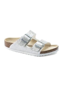 Sandalias Birkenstock Arizona Plateadas para Niña