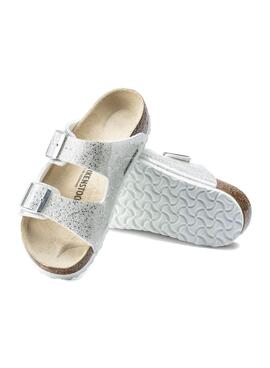 Sandalias Birkenstock Arizona Plateadas para Niña