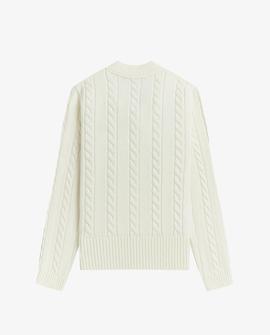 Jersey Fred Perry Pico Trenzado Blanco Para Mujer