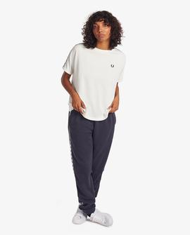 Camiseta Fred Perry Básica Blanca Para Mujer
