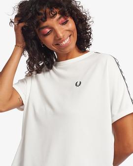 Camiseta Fred Perry Básica Blanca Para Mujer