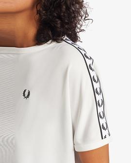 Camiseta Fred Perry Básica Blanca Para Mujer