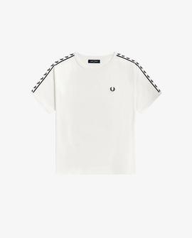 Camiseta Fred Perry Básica Blanca Para Mujer