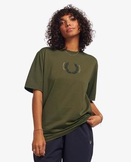 Camiseta Fred Perry Laurel Verde Para Mujer
