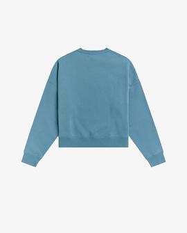 Sudadera Fred Perry Azul Claro Con Logo Estampado Mujer