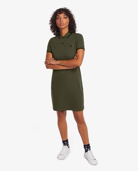 Vestido Fred Perry Polo Verde Para Mujer