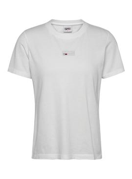 Camiseta Tommy Jeans Tiny Metal Blanca para Mujer