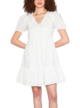 Vestido Vila Mina Cuello V Blanco para Mujer