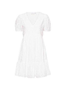 Vestido Vila Mina Cuello V Blanco para Mujer