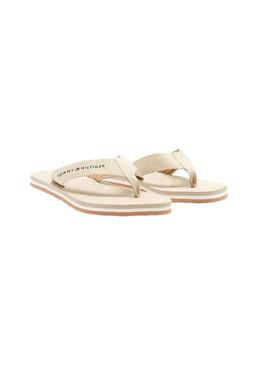 Chanclas Tommy Hilfiger Flag Beige para Mujer