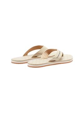 Chanclas Tommy Hilfiger Flag Beige para Mujer