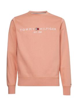 Sudadera Tommy Hilfiger Logo Rosa para Hombre