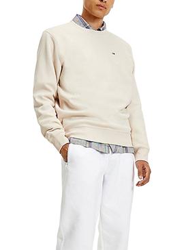 Sudadera Tommy Jeans Regular Fleece Beige Hombre