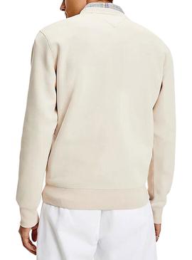 Sudadera Tommy Jeans Regular Fleece Beige Hombre