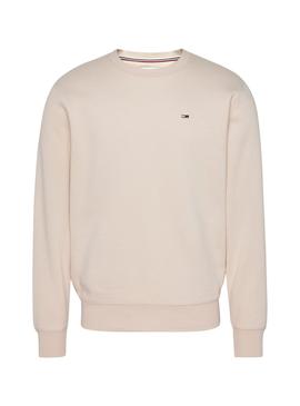 Sudadera Tommy Jeans Regular Fleece Beige Hombre