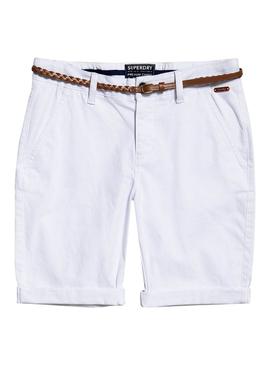 Bermuda Superdry Chino City Blanco Mujer