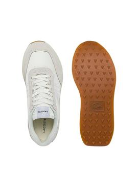 Zapatillas Lacoste L Spin Blanca y Beige Mujer