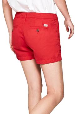 Short Pepe Jeans Balboa Rojo Mujer