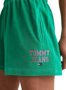 Short Tommy Jeans POP DROP Verde Para Mujer