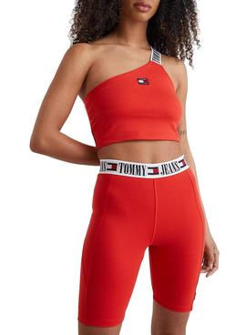 Top Crop Tommy Jeans POP DROP Rojo Para Chica