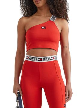 Top Crop Tommy Jeans POP DROP Rojo Para Chica