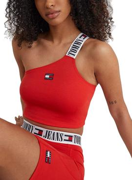 Top Crop Tommy Jeans POP DROP Rojo Para Chica