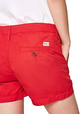 Short Pepe Jeans Balboa Rojo Mujer