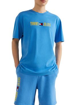 Camiseta Tommy Jeans POP DROP Azul Para hombre