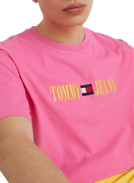 Camiseta Tommy Jeans POP DROP Rosa Para Hombre