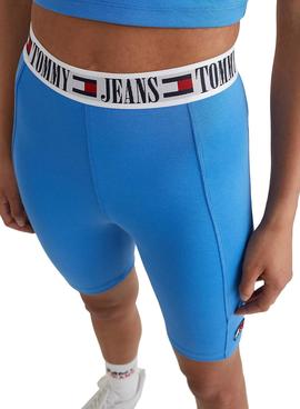 Mallas Ciclistas Tommy Jeans POP DROP Azul Mujer