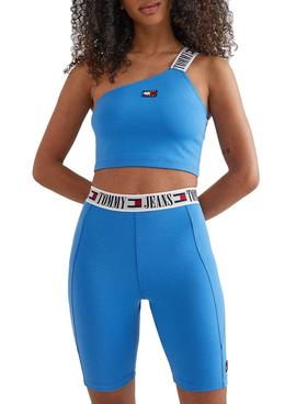 Top Crop Tommy Jeans POP DROP Azul Para Mujer