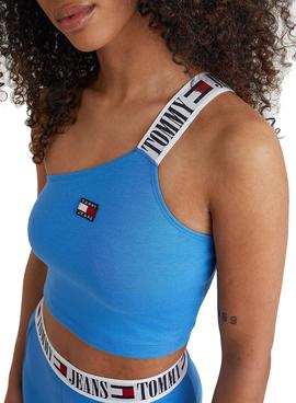 Top Crop Tommy Jeans POP DROP Azul Para Mujer