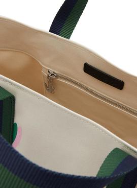 Bolso Lacoste Summer Pack Crocodile Beige Mujer 