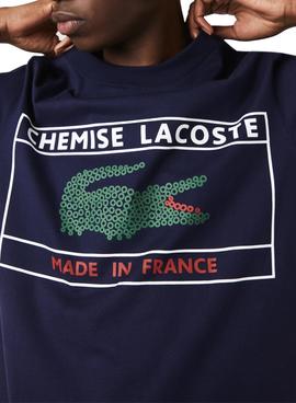 Camiseta Lacoste Made In France Marina Para Hombre