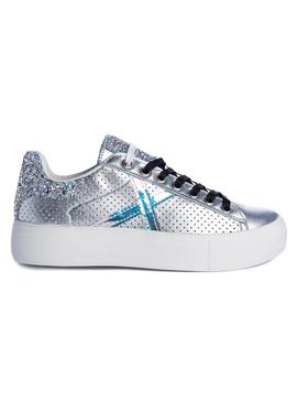 Zapatillas Munich Rete Sky 25 Plateadas Para mujer
