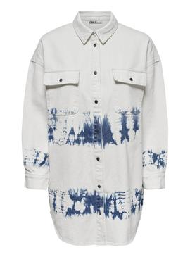 Camisa Vaquera Only Kasia Tie Dye Blanca Mujer