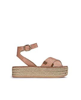 Sandalias Plataforma Orilla Coco Cuero POPA para Mujer