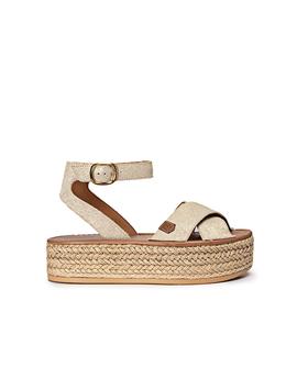 Sandalias Plataforma Orilla Boreal Platino POPA para Mujer