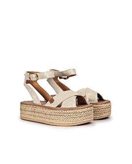 Sandalias Plataforma Orilla Boreal Platino POPA para Mujer