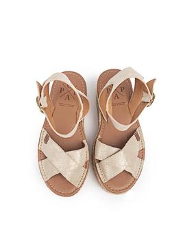 Sandalias Plataforma Orilla Boreal Platino POPA para Mujer