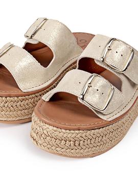 Sandalias Plataforma Morell Boreal Platino POPA para Mujer