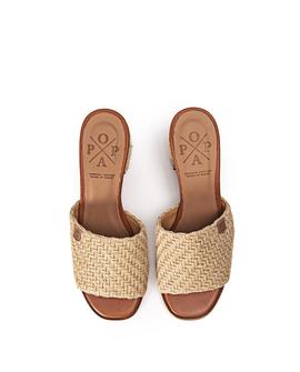 Sandalias Tarifa Rafia Natural POPA para Mujer