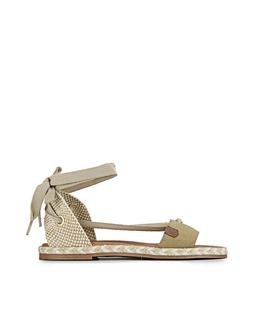 Sandalias Planas Clara Laz Wb Beige POPA para Mujer