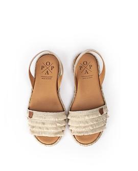 Sandalias Mendoza Flecos Beige POPA para Mujer