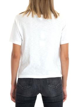 Camiseta Tommy Jeans Homespun Blanco Para Mujer